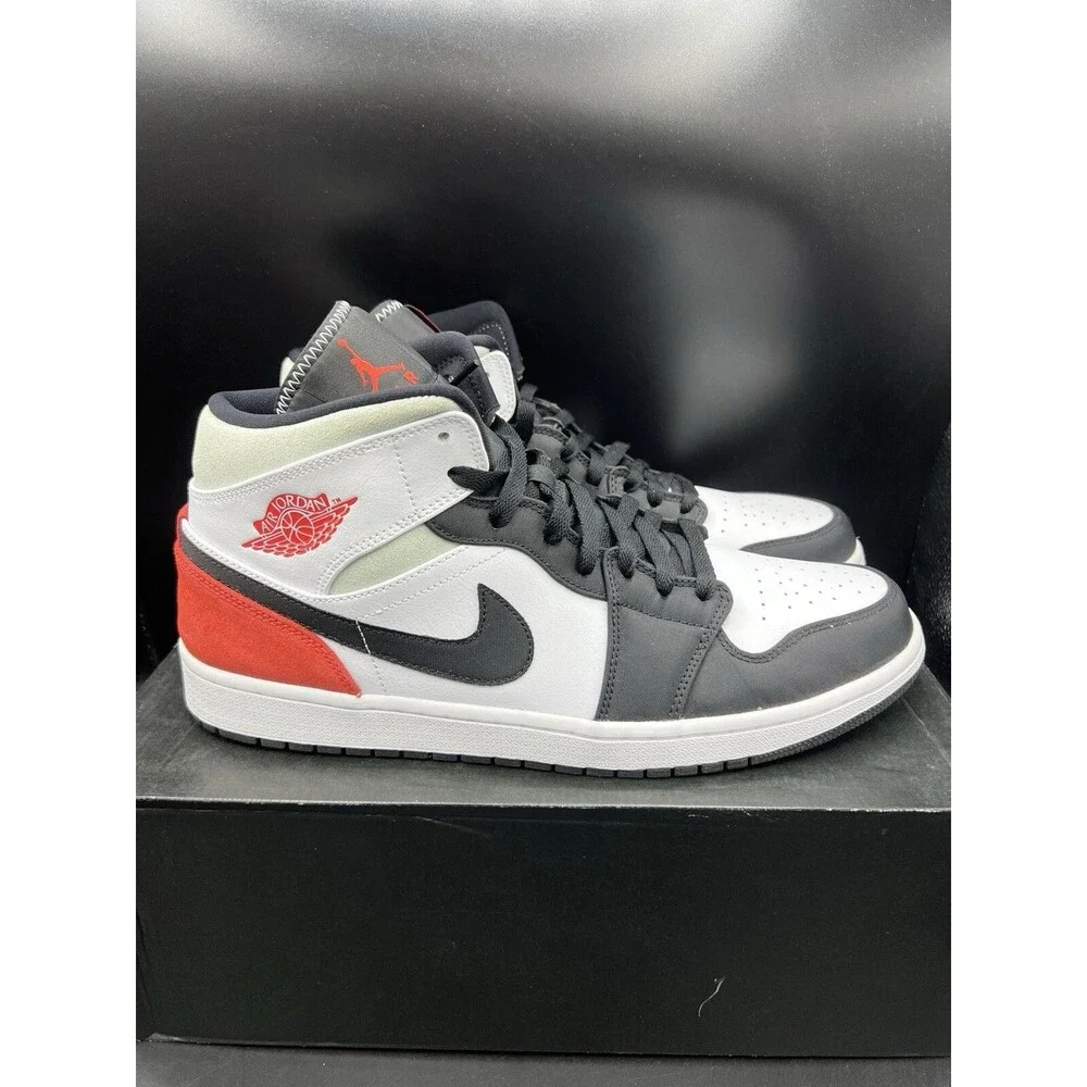 Air Jordan 1 Mid 'Red Black Toe' Men’s Size 13 (852542-100) VNDS OG ALL CLEAN! - Picture 4 of 16